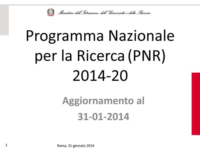 2014 01 31 bozza PNR a cura del MIUR