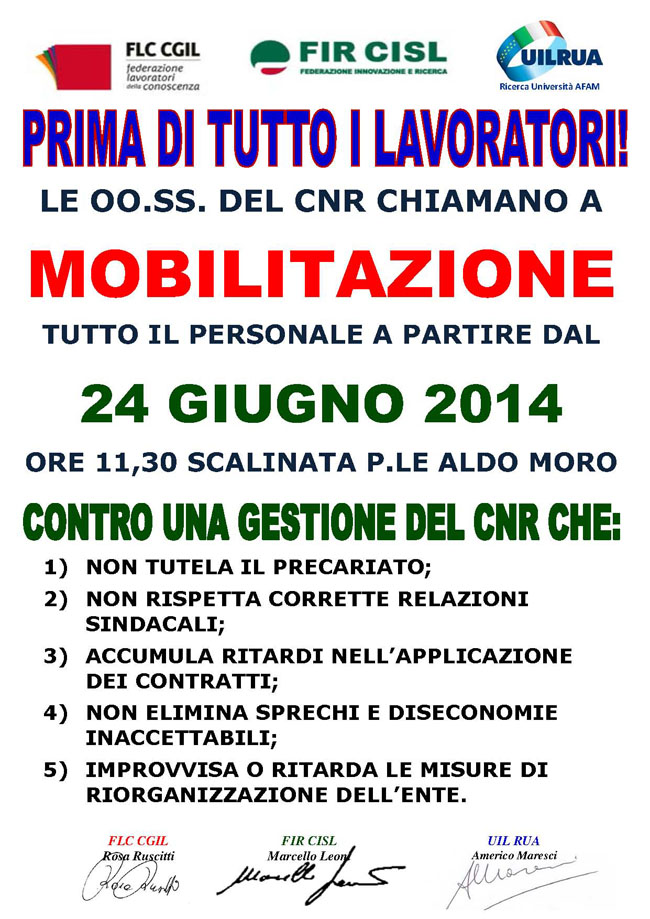 2014 06 20 manifesto mobilitazione CNR