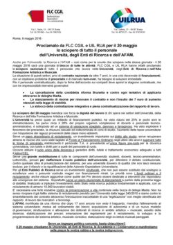 2016 05 16 volantino proclamazione sciopero FLCCGIL UILRUA 